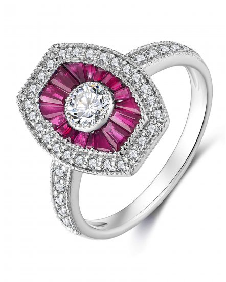 COLORED STONE DIAMOND RING (TR3556)